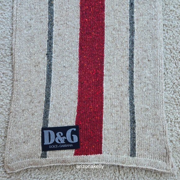 Dolce & Gabbana D&G Knit Scarf Tweed Donegal Rag Wool Speckled - Picture 3 of 12
